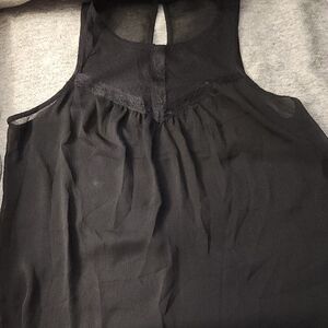 Black Sheer Racerback Tank Top